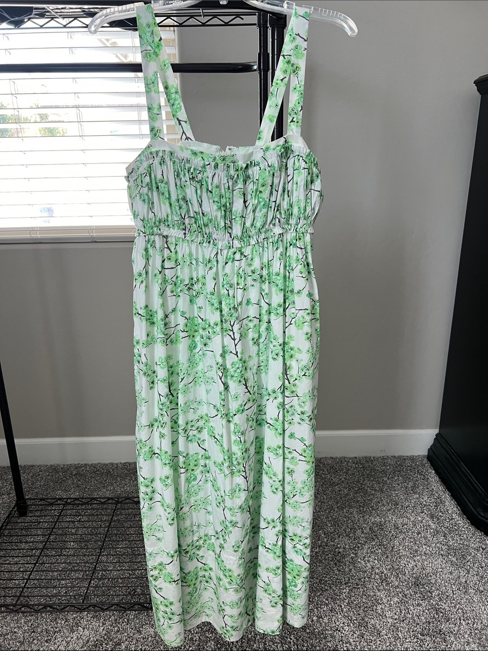 JCrew Green Floral Maxi Sundress